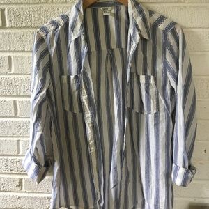 White/Blue Stripes Button Down